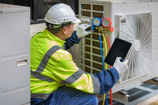 Professional Air Duct Cleaning technician working in Hagerstown, IN